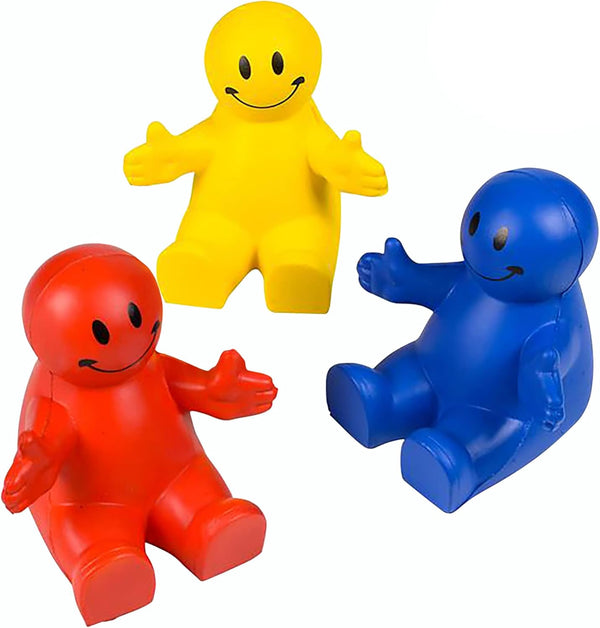 ArtCreativity 4 Inch Squeezable Smile Phone Holder, 3 Pack, 2-in-1 Smartphone Stand, Squeeze Stress Relief Fidget Toy