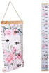 Baby Growth Chart Ruler Wall Hanging Measurement Chart with Wood Frame for Kids Nursery Room 8'' x 79'' (Pink Flower)