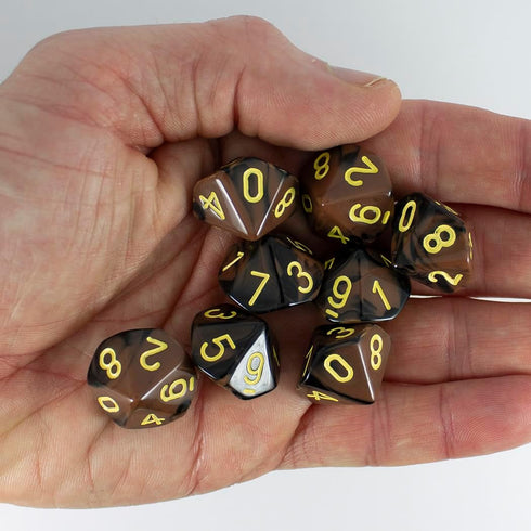 Black and Brown DND Dice Set - 'Werewolf' Adventure Game