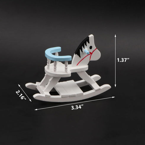 1:12 Dollhouse Miniature Rocking Horse Chair Scale Wooden Accessories Cute Cockhorse Dollhouse Furniture Decoration