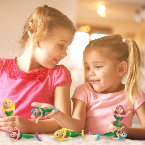 Set 12 ArtCreativity Bendable Mermaid Figures, of Flexible Magical Figurines, Stress Relief Fidget Toys for Kids