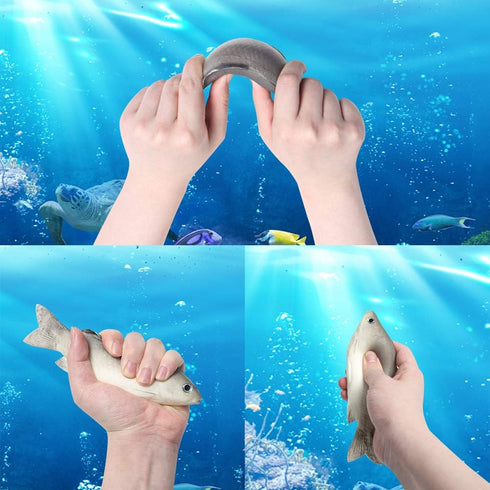 BigOtters 4PCS Fake Fish, Realistic Artificial Sea Fish Playset Model Food Display for Kids Kitchen Decor