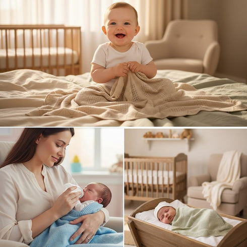 Set 4, Baby Bright Viscose Swaddle Blanket of Newborn Wrap Receiving Blankets Swaddles for Newborns Oat, Cream, Mint