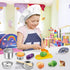 Set Set KODATEK Play Kitchen Accessories, Kids Kitchen Pretend Play Toys, Kitchen with Stainless Steel Cooking Utensils