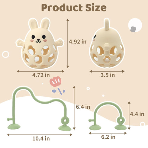 6 12 18 Baby High Chair Suction Toys Teething Chew - Baby Teething Toys Silicone Teethers Table Toys, Food Grade