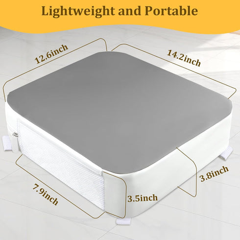 4-Point 3.8" Booster Seat for Kitchen Chair - Anchor Lift Toddler Booster Seat for Dining Table with Side Pockets