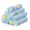 Spasilk Soft Terry Washcloth Wipes Set for Newborns, Pack of 10, Blue Circles