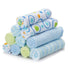 Spasilk Soft Terry Washcloth Wipes Set for Newborns, Pack of 10, Blue Circles