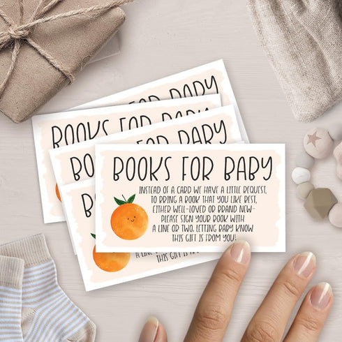 m&h invites 50 Little Cutie Books for Baby Shower Request Cards - Gender Neutral or Girl Baby Shower Inserts