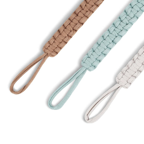 Pacifier Clip for Boys, 9.2 Inch Pacifier Leashes with Wooden Clips, Handmade Braided Cotton, 3 Pack Baby Shower Set