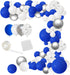 Blue White Silver Balloon Arch Garland Kit, 122pcs Royal Blue White Metallic Silver Balloons for Birthday Engagement