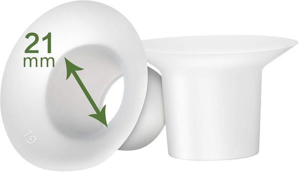 21mm Silicone Flange Inserts for Spectra S1 S2, Medela Breast Pump Shields, Reduces 24mm Nipple Tunnel to 21mm; 2pc/Each