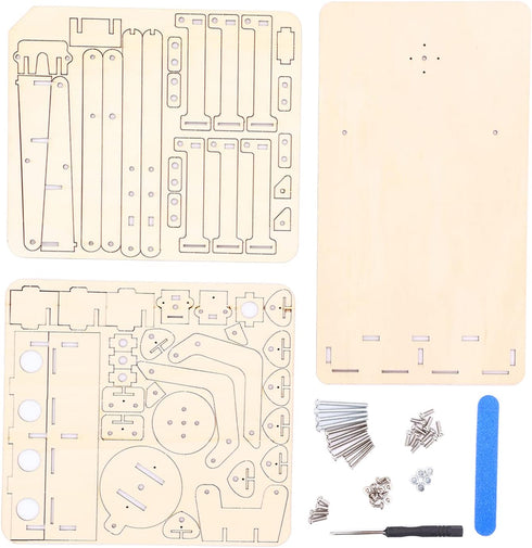 Walfront Hydraulic Wooden Robotic Arm Kit, Model Building Tool Set for Teaching DIY Science Interests