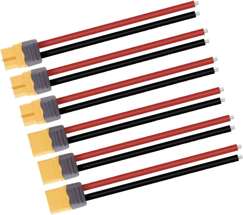 3 Pairs XT60 Connector Male Female Plug with Sheath Housing, 100mm 12AWG Silicon Wire for Lipo Battery RC Planes Cars
