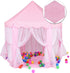 WERSHOW 55" Hexagon Coral Rug - Ultra Soft Carpet for Princess Castle Playhouse Bedroom Length Girls Anti-Slip Bottom