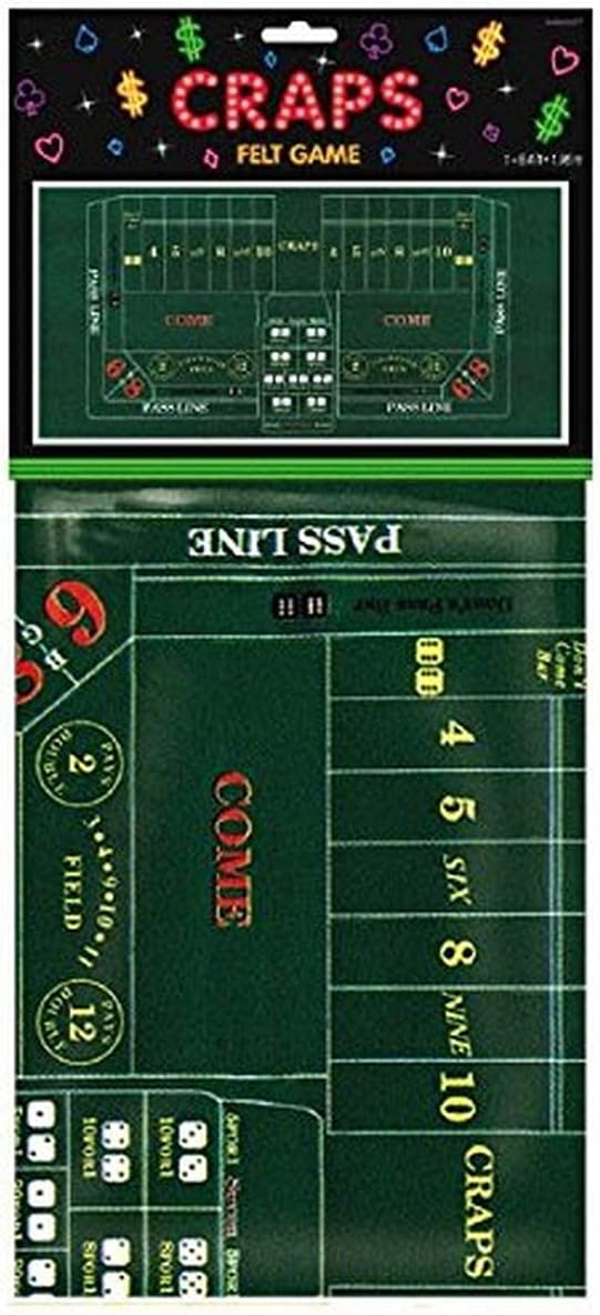 Amscan Craps Party Table Cover, 37" x 6', 1 Piece, Green