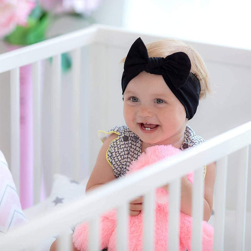 Baby Girl Headbands - Infant, Toddler Cotton Handmade Hairbands with Bows, Child Hair Accessories