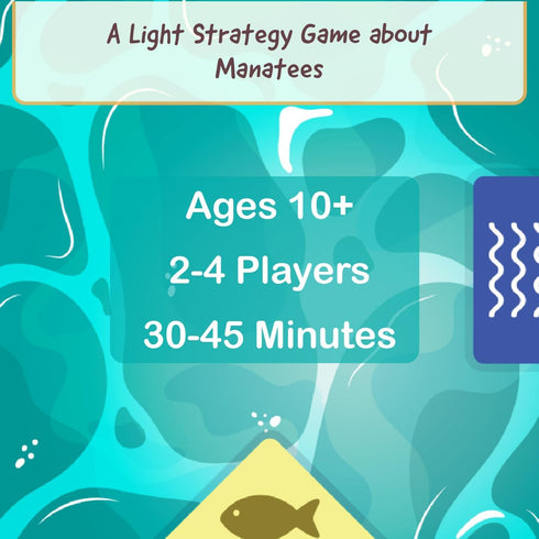 10 Buffalo Games - I Heart Manatees - Manatee Habitat Building Game - Deck Building and Strategy - Eric Lang Game- Ages