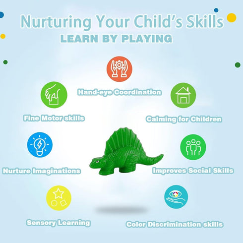 Yiklucg 18 Set 15 3-4-8 Unleash Creativity with Unique Dino and Animal Molds Dough Toys Dough Accessories Whit .Ideal