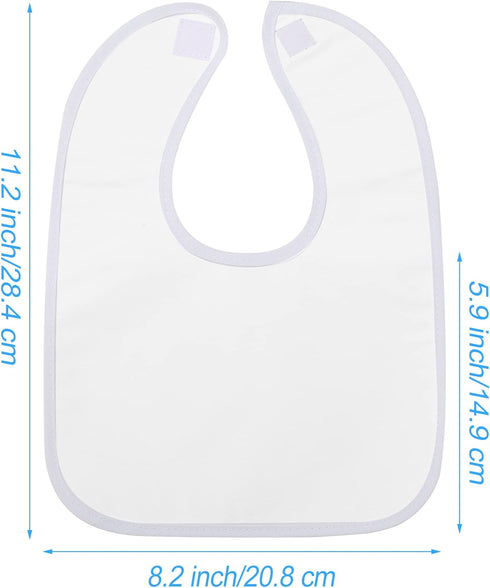 30 2 Foaincore Pcs White Bibs for Baby Unisex Teething Bib Ply Waterproof Absorbent Durable White Bibs Bulk for DIY