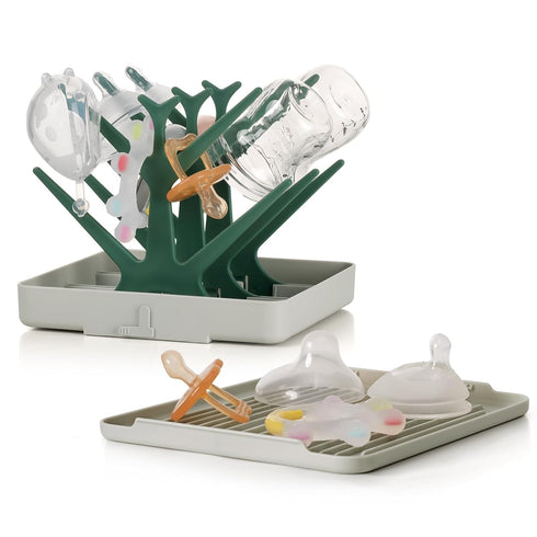 haakaa Portable Baby Bottle Drying Rack with Tray, Space Saving Bottle Drying