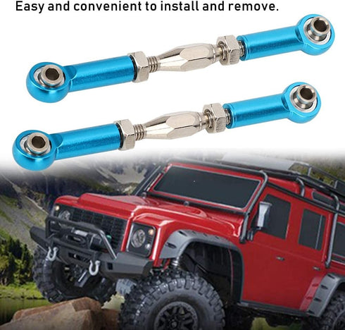 RC Pull Rod Set, 6Pcs Adjustable Aluminum Alloy Turnbuckle Links for RC Hobby Car Model (Blue) Plastic Push Rods