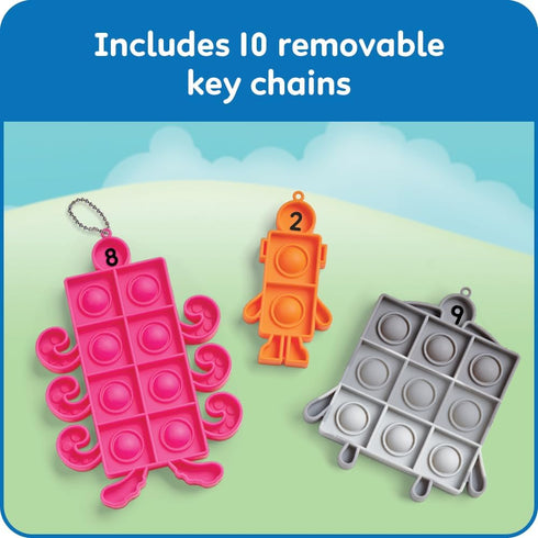 hand2mind Counting Numberblocks Sensory Bubble Poppers, Push Pop Fidget Toys, Keychains for Kids, Math Manipulatives