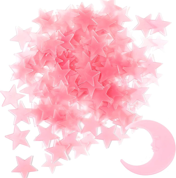 Tweruna 100 Stars & 1 Moon Glow in The Dark Stars for Ceiling,