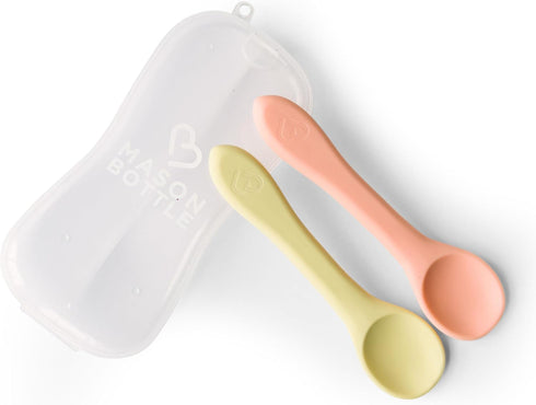 Mason Bottle 2 Pack Silicone Spoons (Buttercup & Harbor)