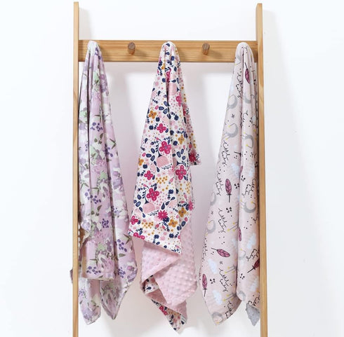 30x40 Inches CREVENT Baby Girls Blanket for Crib Stroller Cot Cradle Car, Supper Soft and Pretty - Lavender Grapes