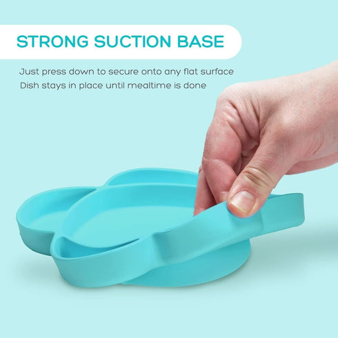 grabease Silicone Suction Plate for Baby & Toddler Self-Feeding, 6-Section Dish, BPA and Phthalates-Free