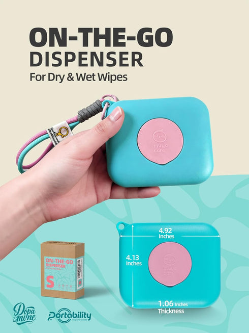 Eraecho Portable Tissue Box, Small Size Pocket Wipe Dispenser, Refillable Travel Wipes Case for Purse & Diaper Bag