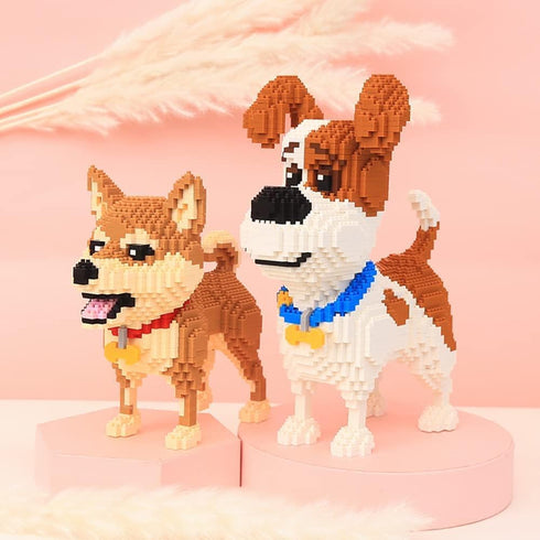 Building Block Dogs - 2100 Pieces Micro Mini Block Animal Dog Set for Kids or Adults, DIY 3D Block Toy