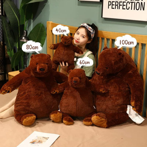 23.6 in/60 cm SNOWOLF Djungelskog Bear Giant Simulation Bear Toy Stuffed Animal Plush Doll Huge Cuddly Brown Teddy Bear