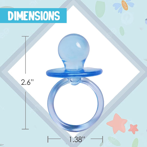 2.5" 36 Count) Baby Pacifier Baby Shower Favors Decoration (Blue