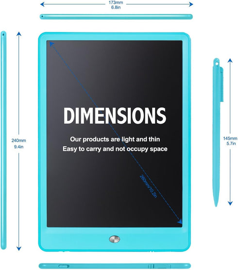 EooCoo Toys for Ages 3-6, 10 Inch LCD Writing Tablet, Electronic Drawing Board, Kids Birthday Gift, Travel Essential