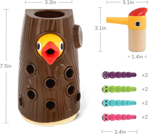 TOP BRIGHT Montessori Toys for 2 Year Olds, Magnetic Bird Feeding Game for Fine Motor Skills Development