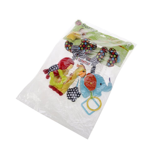 TOYMYTOY Car Seat Stroller Toys - Kid Baby Spiral Bed Stroller Toy Monkey Elephant Educational Plush Hanging Toys