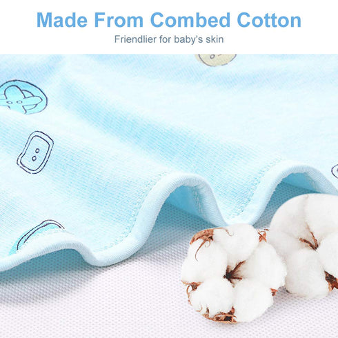 Baby Swaddle Blankets - Unisex Wrap for Newborn Baby Boys Girls, Skin Friendly Sleep Sack (Button, Blue)