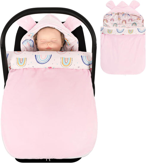 Carseat Blankets for Babies Winter, Warm Toddler Carseat Swaddle Blanket, Infant Stroller
