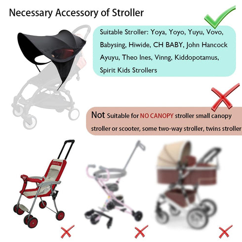 generic Universal Stroller Sun Cover UV Protection Baby Stroller Sun Shade Buggy Pram Sun Rain Shade Blackout Blind