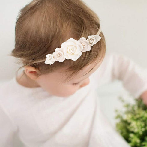 cherrboll 3pcs Baby Girl Headbands - Super Soft & Stretchy Nylon Floral Hairbands for Newborn Toddler