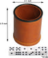 Leatherette Dice Cup with Lid, includes 6 Dices, Velvet Interior for Liars Dice Farkle Yahtzee Games, Brown