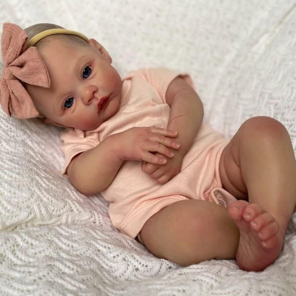 Zero Pam 19" Realistic Reborn Baby Doll Girl - Lifelike Soft Silicone Vinyl, Handmade Weighted Toddler Toy
