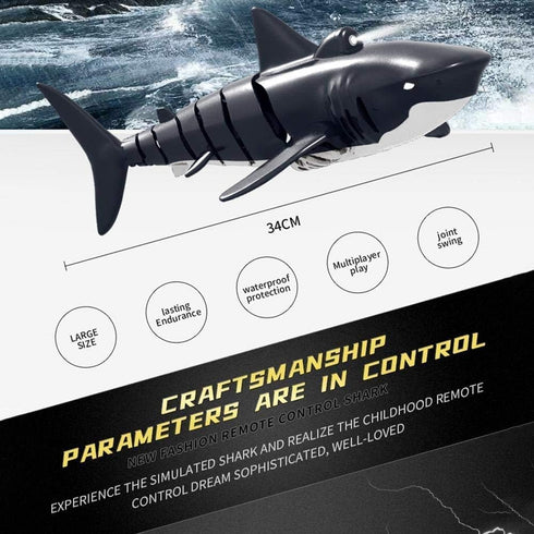 2.4G 1:18 Swimming 6+ 2 Remote Control Shark Toy Scale High Simulation Shark for Pool Bathroom Great Gift RC Boat Toys