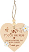 Penitue Wooden No Touch or Kiss Baby Sign, Cute Heart Shape Do Not