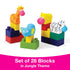 Edushape Train-Themed Soft Baby Blocks for Toddlers 1-3 - 30 Pieces in PVC Bag