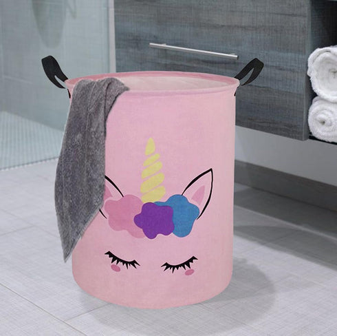 Round Laundry Hamper Storage Basket, Organizer for Clothes and Toys, Nursery Hamper Gift Basket with Handles