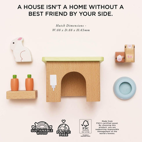 Set Sets 3+ (ME045) Le Toy Van - Adorable Wooden Daisylane Bunny & Guinea Accessories Play for Dolls Houses | Girls