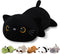 Finebee Weighted Black Cat Stuffed Animals, Cute Weighted Black Cat Plush, Soft Stuffed